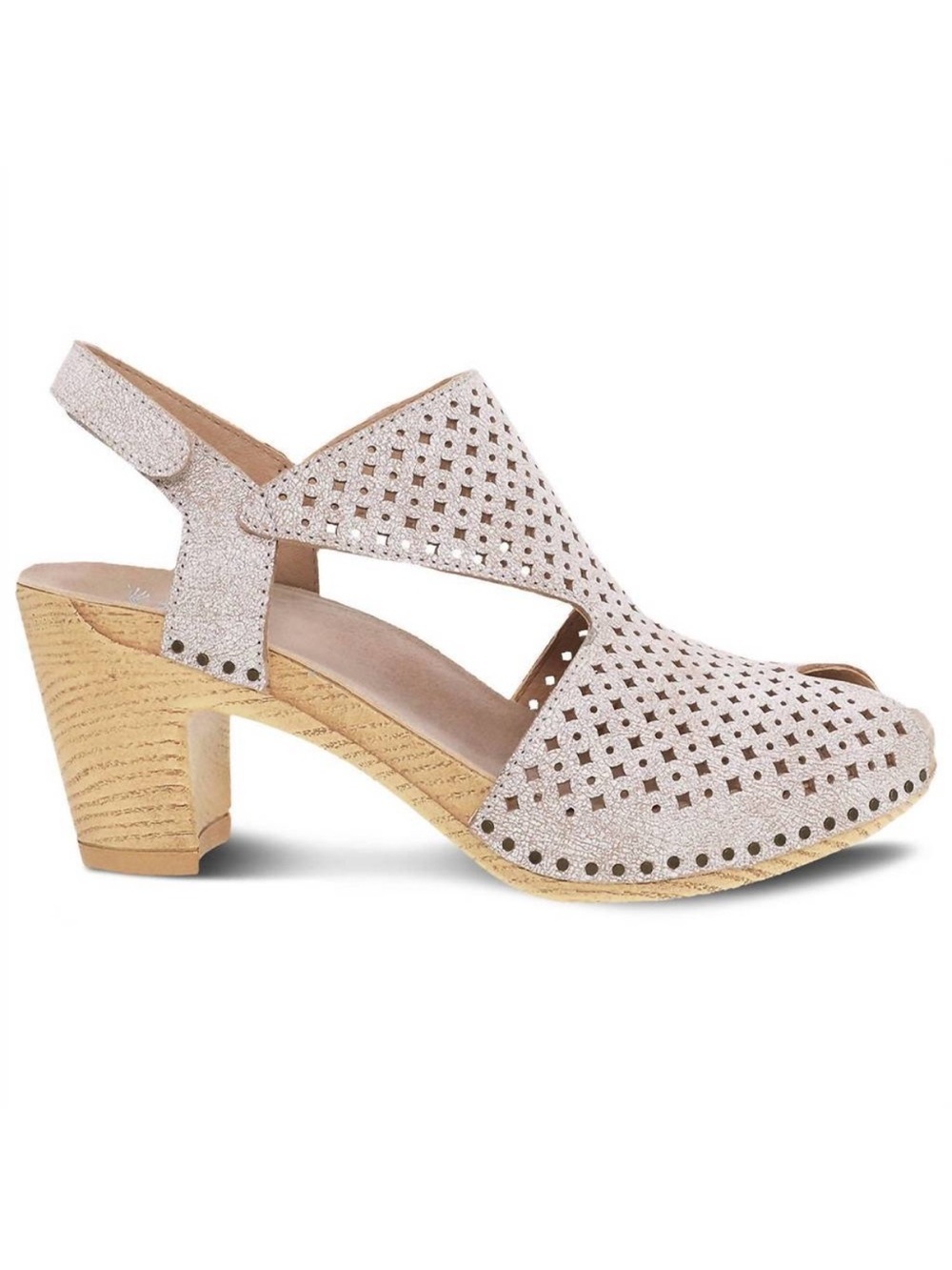 NEW Dansko Teagan Perforated Leather Peep Toe Heeled Sandals size 9.5-10 EU 40 - Picture 9 of 12
